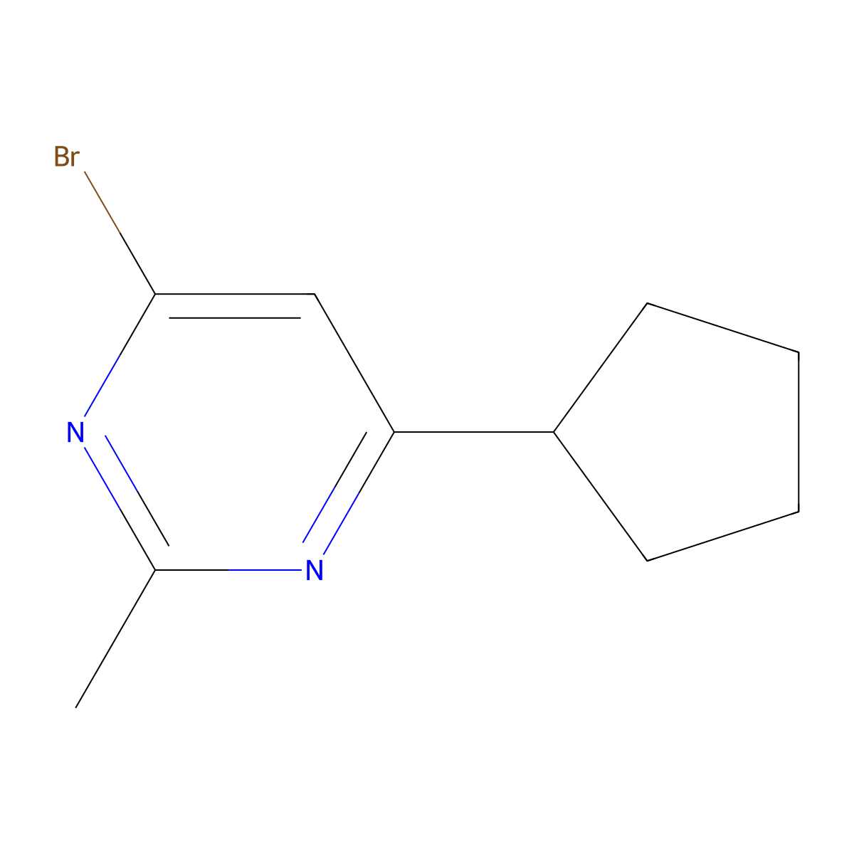 4-Bromo-6-cyclopentyl-2-methylpyrimidine molecular structure, CAS 1412956-03-6