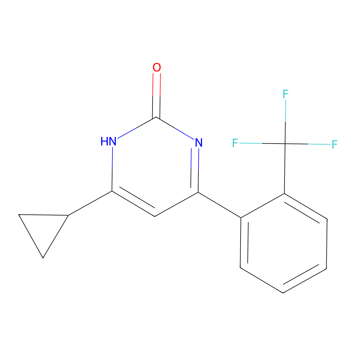 2-Hydroxy-4-(2-trifluoromethylphenyl)-6-cyclopropylpyrimidine molecular structure, CAS 1412956-04-7