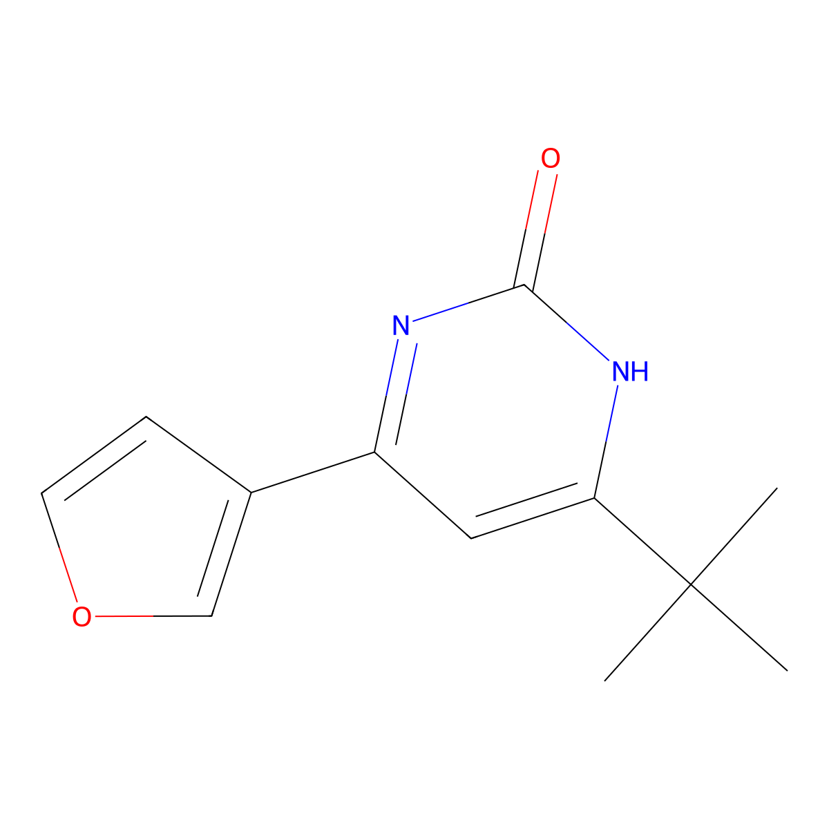 2-Hydroxy-4-(3-furyl)-6-(tert-butyl)pyrimidine molecular structure, CAS 1412956-07-0