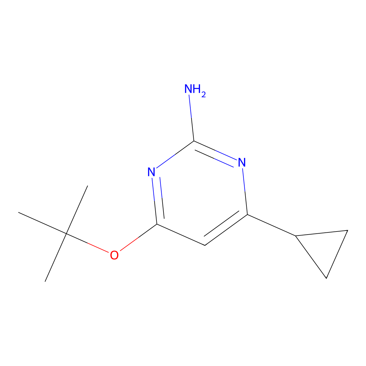 2-Amino-4-(tert-butoxy)-6-cyclopropylpyrimidine molecular structure, CAS 1412956-10-5