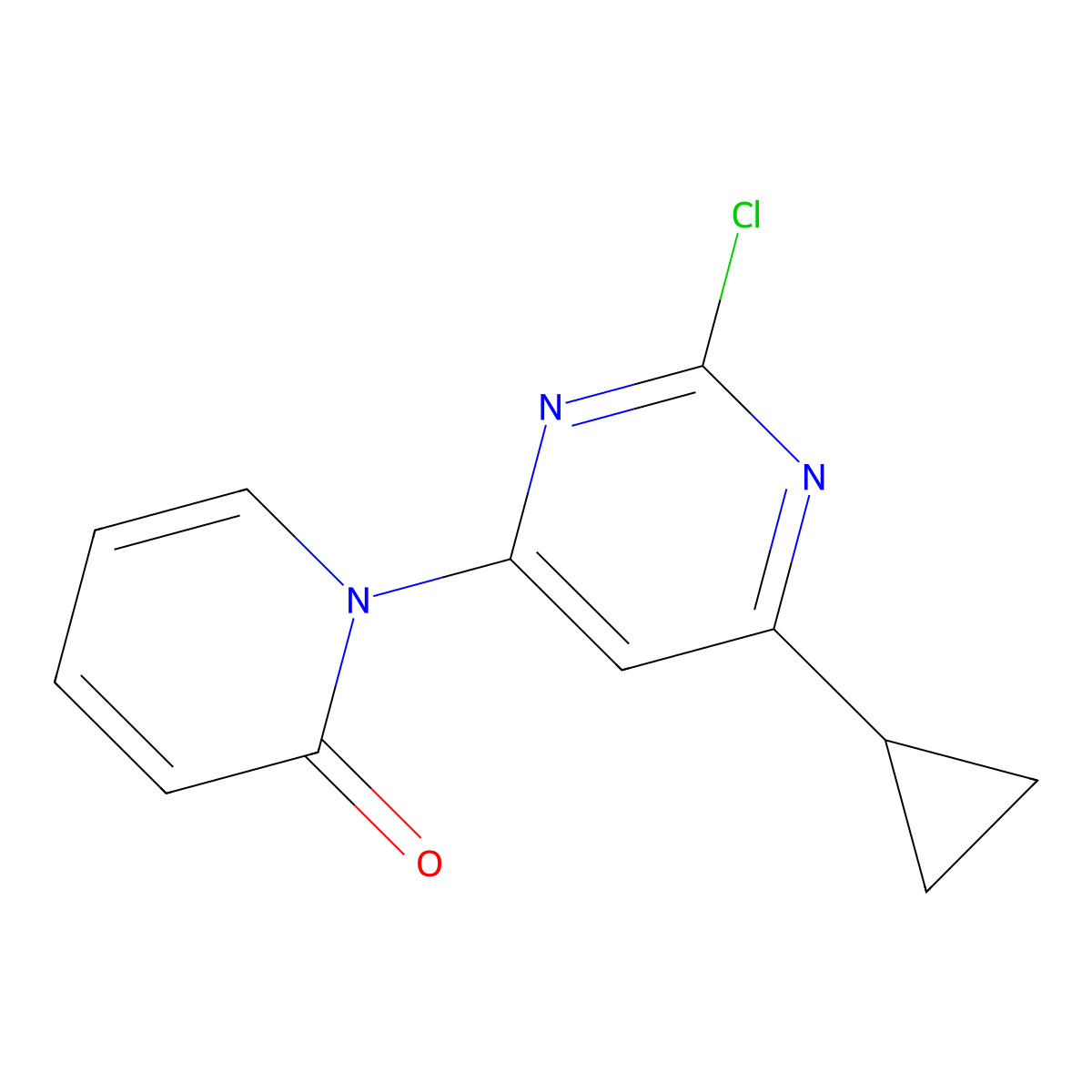 2-chloro-4-(1H-pyridin-2-one)-6-cyclopropylpyrimidine molecular structure, CAS 1412956-11-6