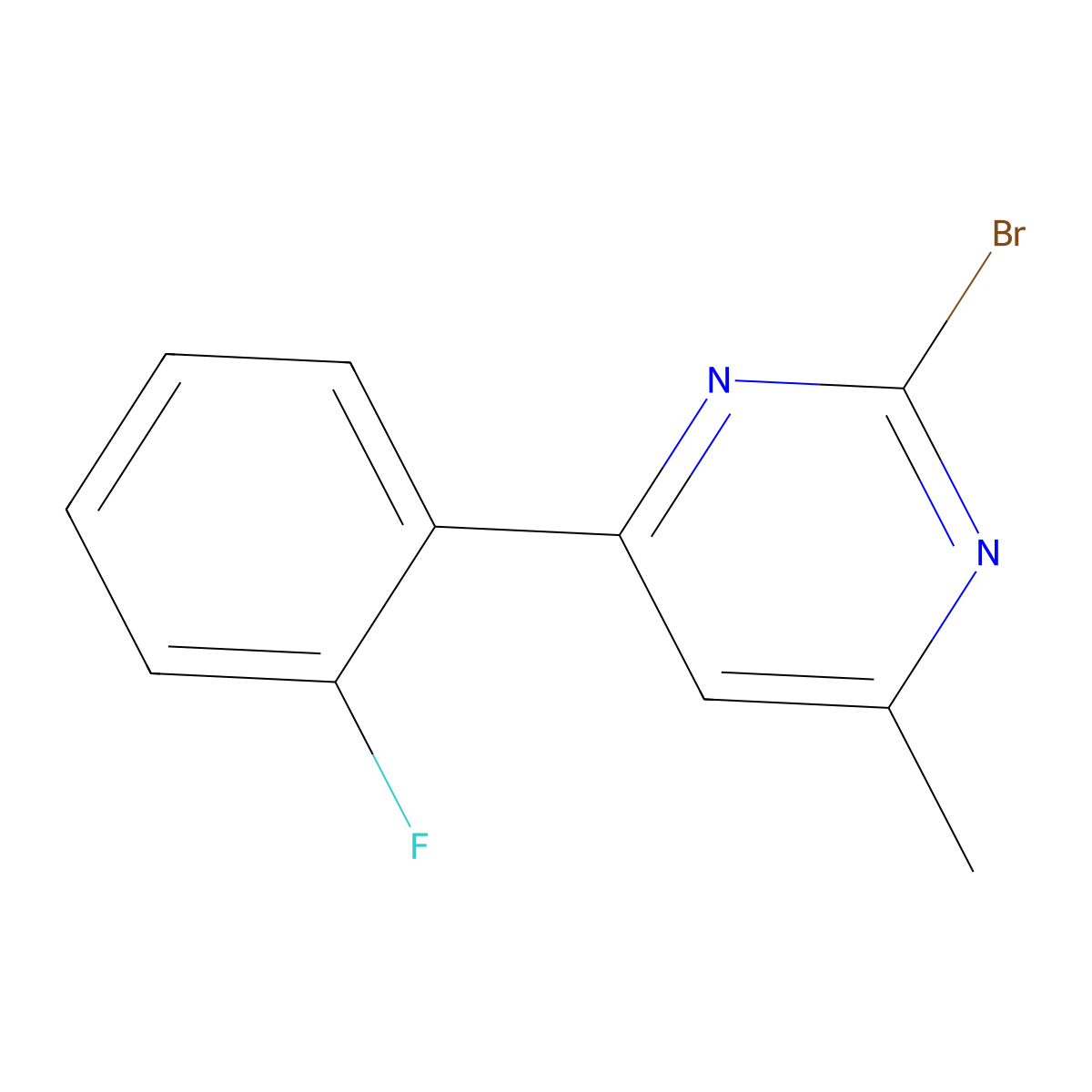 2-Bromo-4-(2-fluorophenyl)-6-methylpyrimidine molecular structure, CAS 1412956-13-8