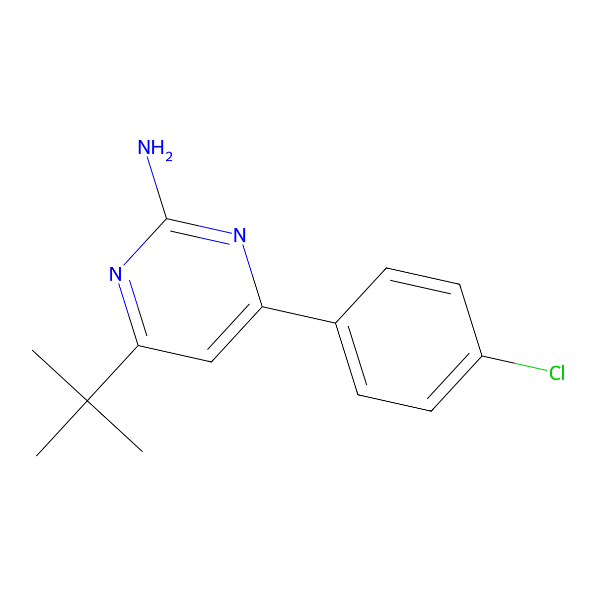 2-Amino-4-(4-chlorophenyl)-6-(tert-butyl)pyrimidine molecular structure, CAS 1412956-16-1