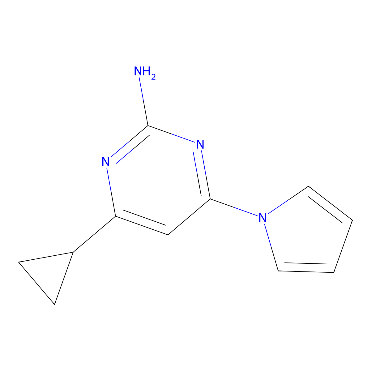 2-amino-4-(1H-pyrrol-1-yl)-6-cyclopropylpyrimidine molecular structure, CAS 1412956-17-2