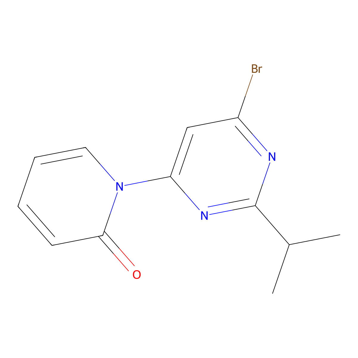 4-Bromo-2-(iso-propyl)-6-(1H-pyridin-2-one)-pyrimidine molecular structure, CAS 1412956-20-7