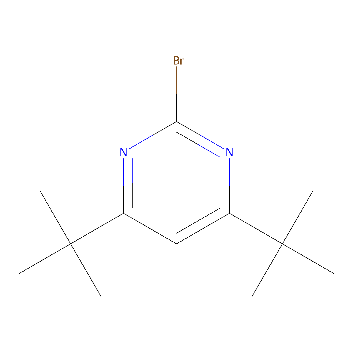 2-Bromo-4,6-di(tert-butyl)pyrimidine molecular structure, CAS 1412956-29-6