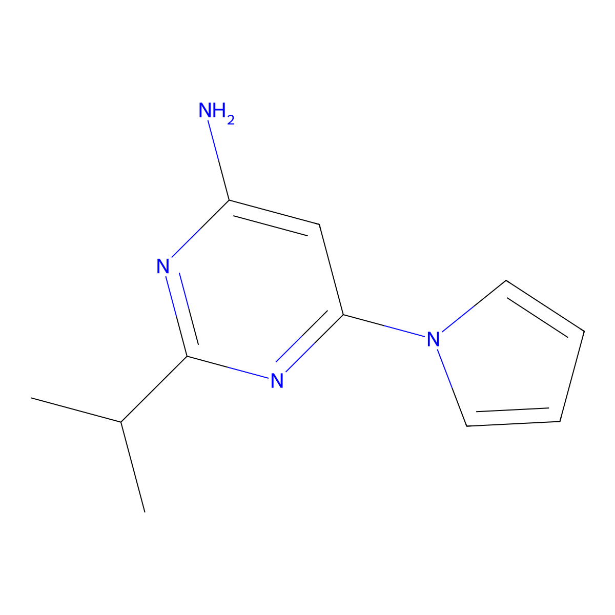 4-Amino-2-(iso-propyl)-6-(1H-pyrrol-1-yl)pyrimidine molecular structure, CAS 1412956-30-9