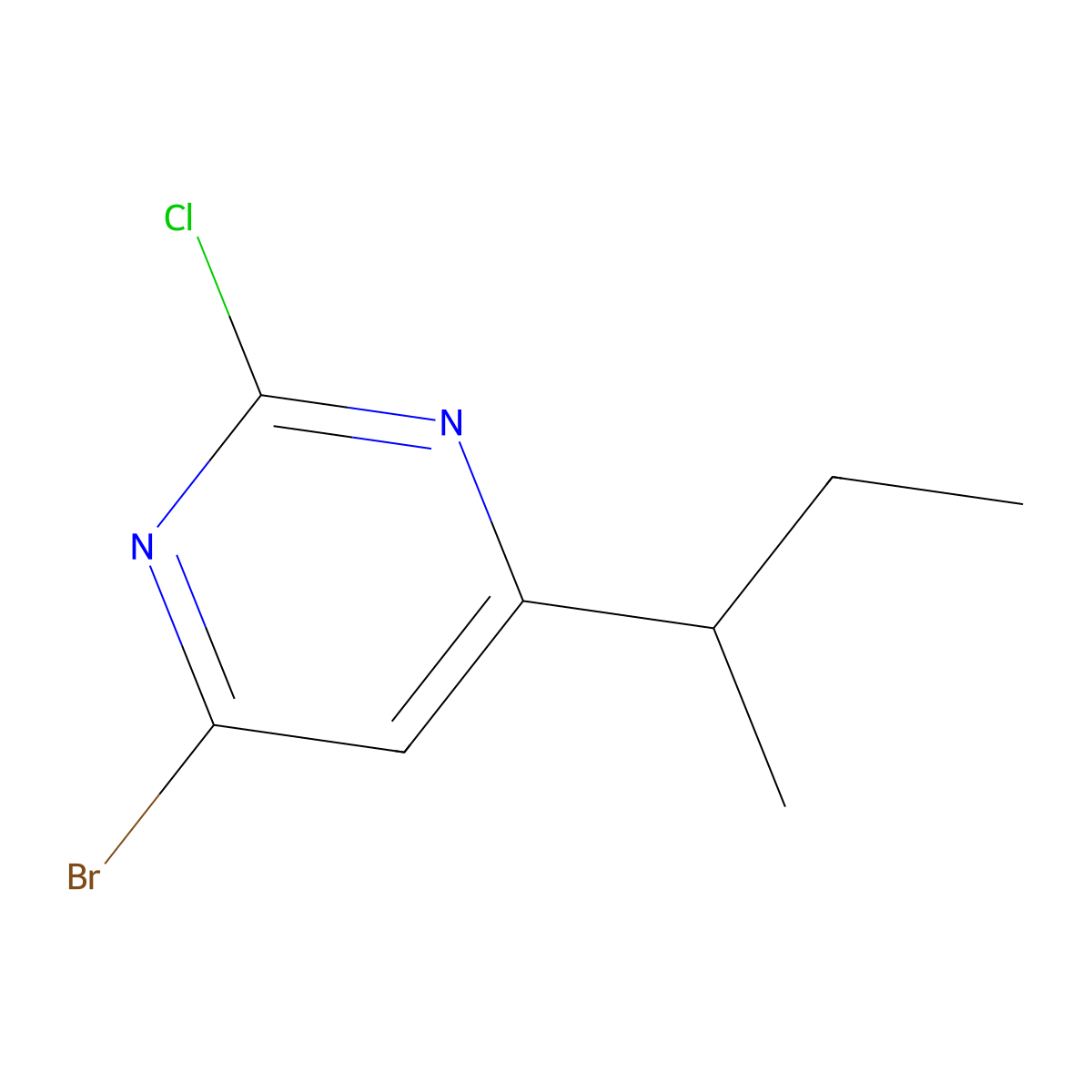 2-Chloro-4-bromo-6-(sec-butyl)pyrimidine molecular structure, CAS 1412956-33-2