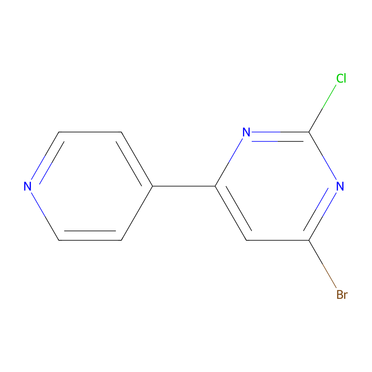 2-Chloro-4-bromo-6-(4-pyridyl)pyrimidine molecular structure, CAS 1412956-40-1