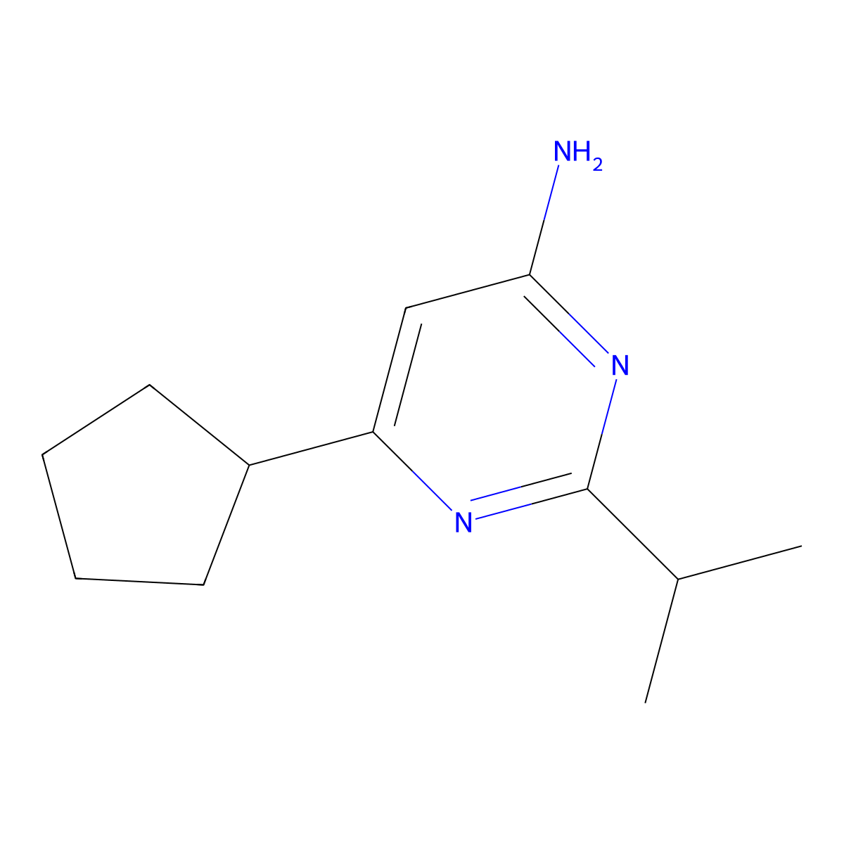 6-Cyclopentyl-2-(propan-2-yl)pyrimidin-4-amine molecular structure, CAS 1412956-42-3