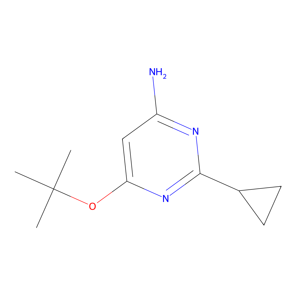 4-Amino-2-cyclopropyl-6-(tert-butoxy)pyrimidine molecular structure, CAS 1412956-43-4