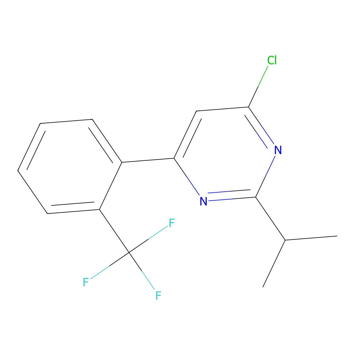 4-Chloro-2-(iso-propyl)-6-(2-trifluoromethylphenyl)-pyrimidine molecular structure, CAS 1412956-45-6