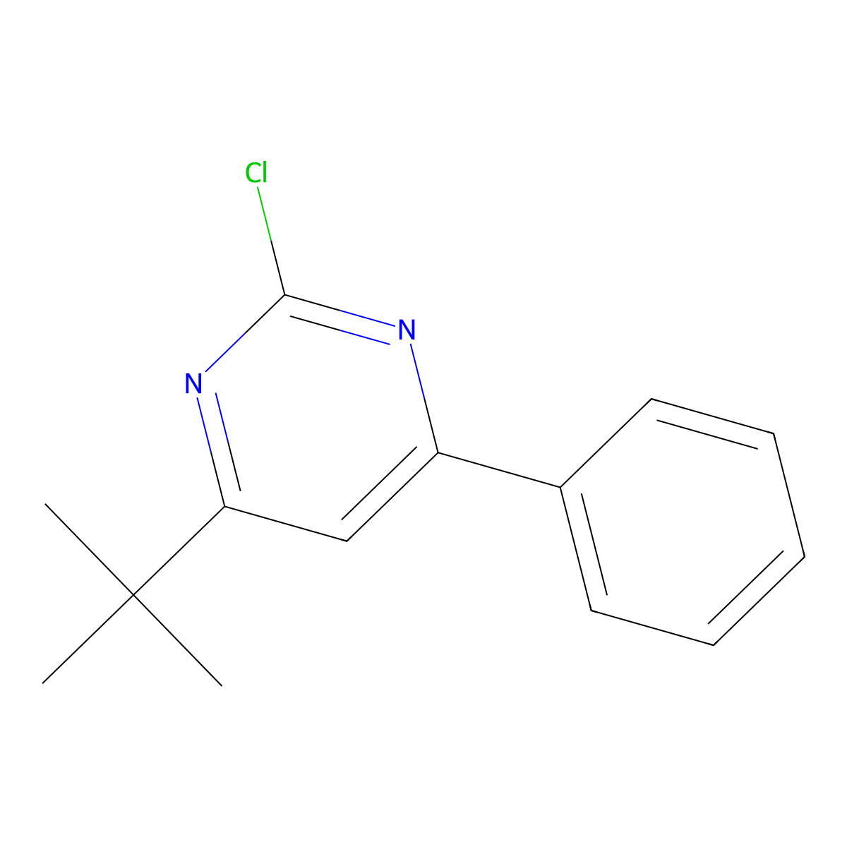 2-Chloro-4-phenyl-6-(tert-butyl)pyrimidine molecular structure, CAS 1412956-47-8