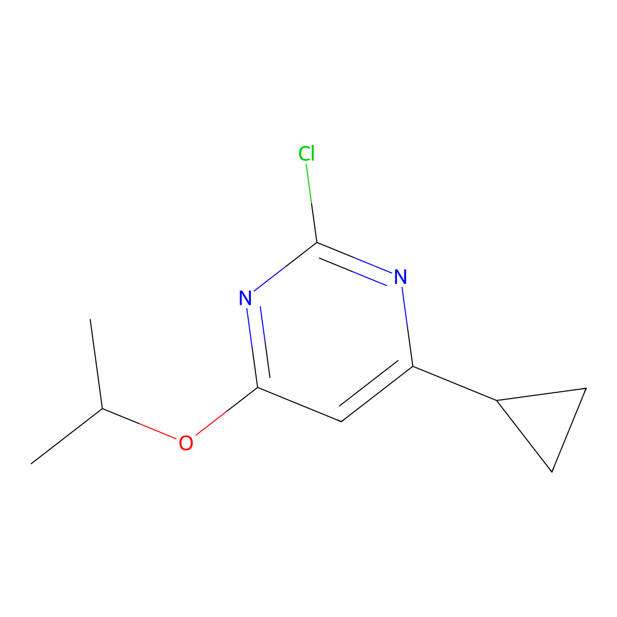2-Chloro-4-(iso-propoxy)-6-cyclopropylpyrimidine molecular structure, CAS 1412956-48-9