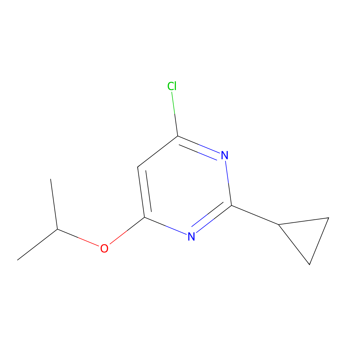4-Chloro-2-cyclopropyl-6-(iso-propoxy)pyrimidine molecular structure, CAS 1412956-51-4