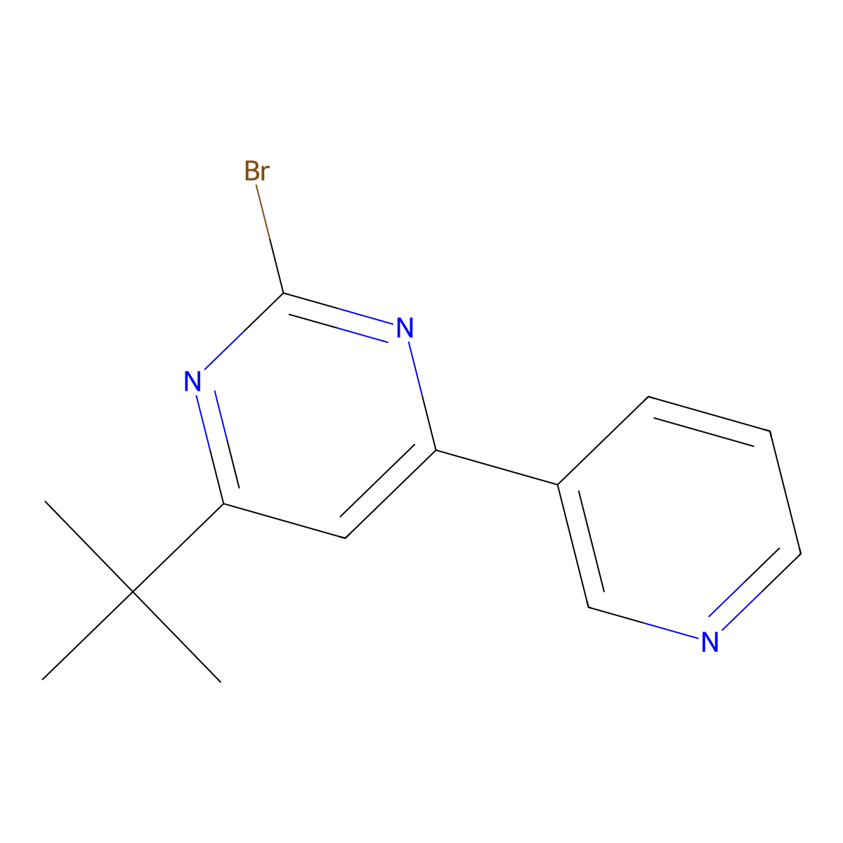 2-Bromo-4-(pyridin-3-yl)-6-(tert-butyl)pyrimidine molecular structure, CAS 1412956-54-7