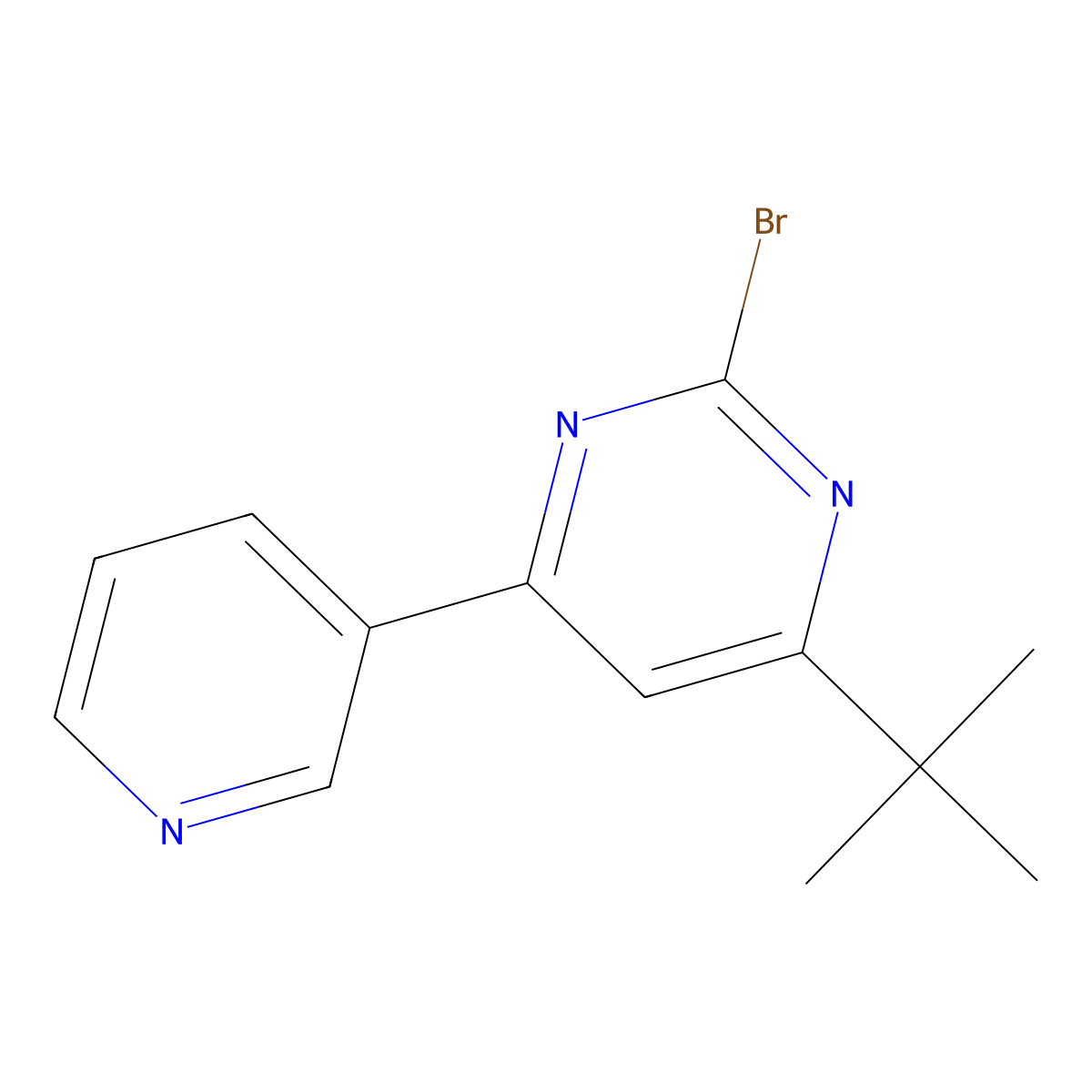 2-Bromo-4-(pyridin-3-yl)-6-(tert-butyl)pyrimidine molecular structure, CAS 1412956-54-7