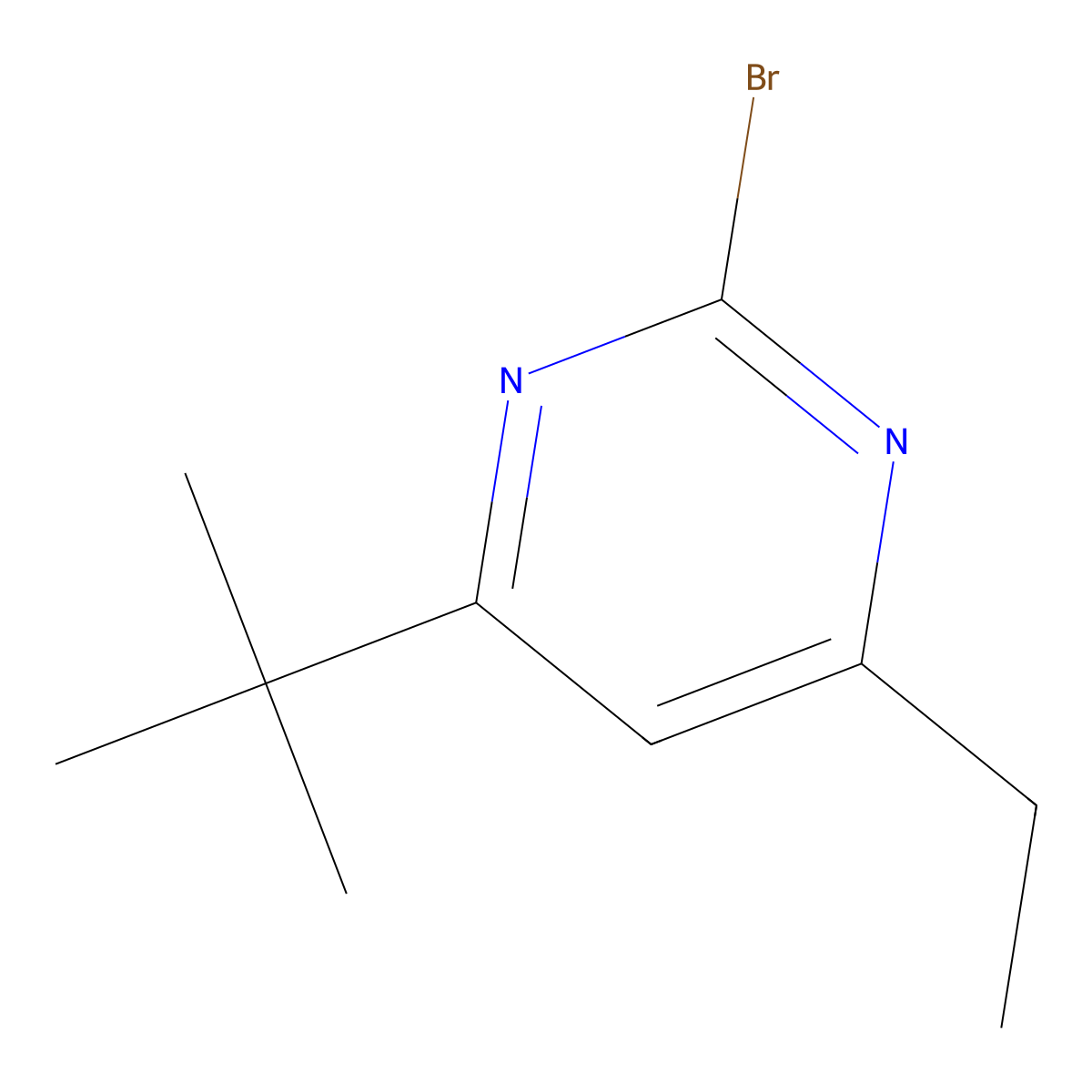 2-Bromo-4-ethyl-6-(tert-butyl)pyrimidine molecular structure, CAS 1412956-65-0
