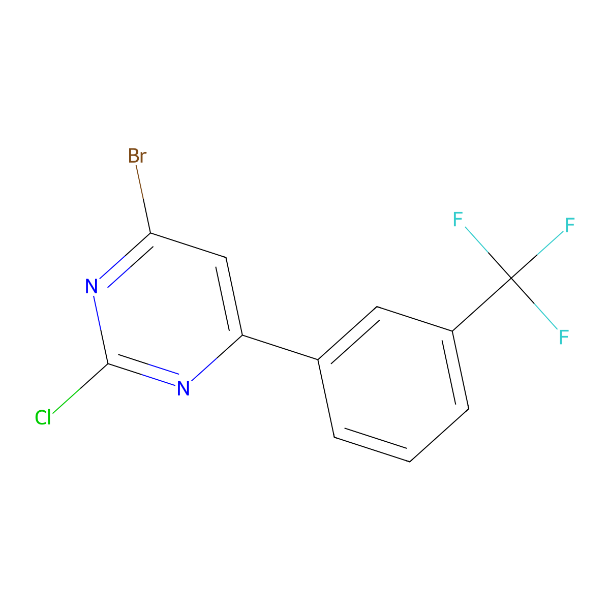 2-Chloro-4-bromo-6-(3-trifluoromethylphenyl)pyrimidine molecular structure, CAS 1412956-67-2