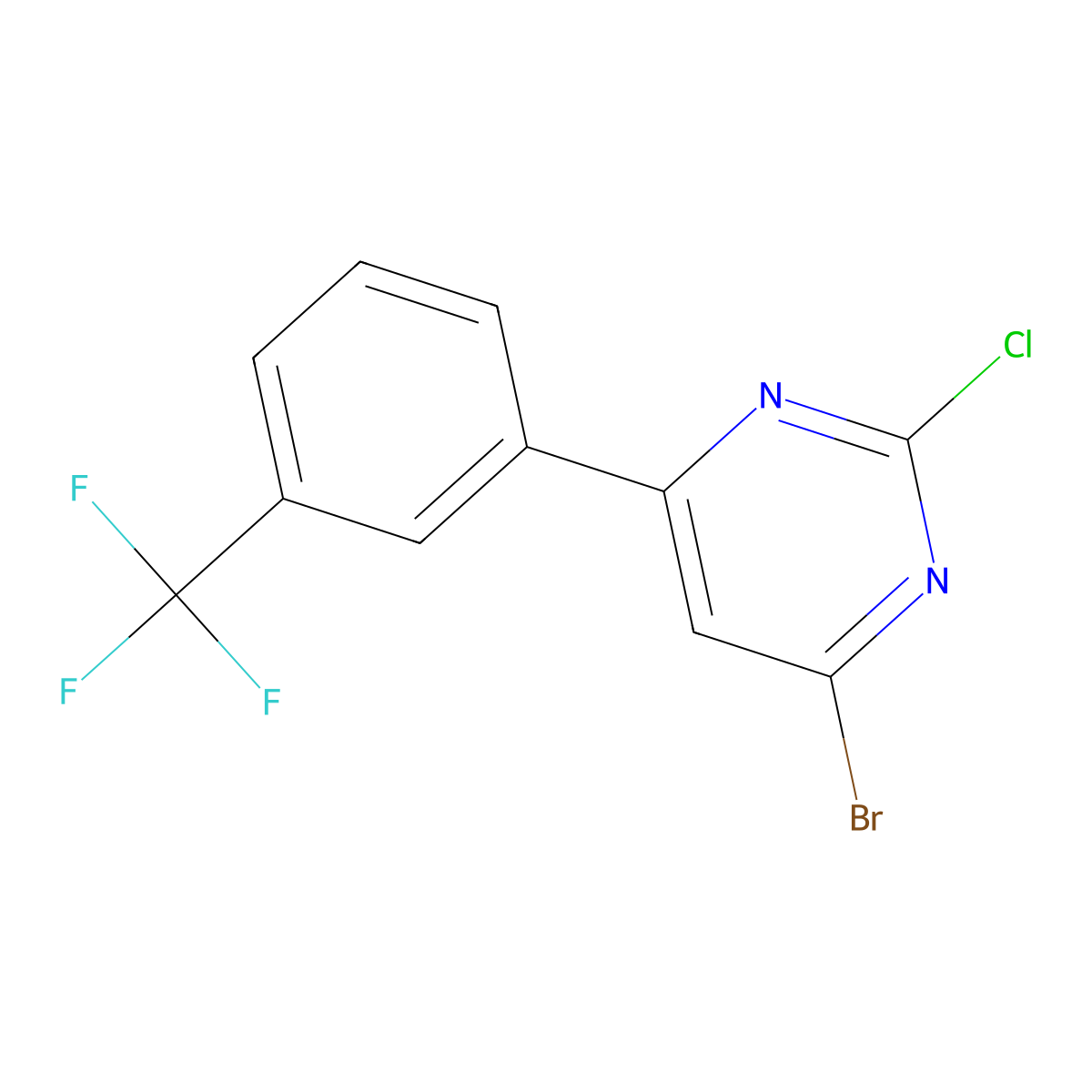 2-Chloro-4-bromo-6-(3-trifluoromethylphenyl)pyrimidine molecular structure, CAS 1412956-67-2