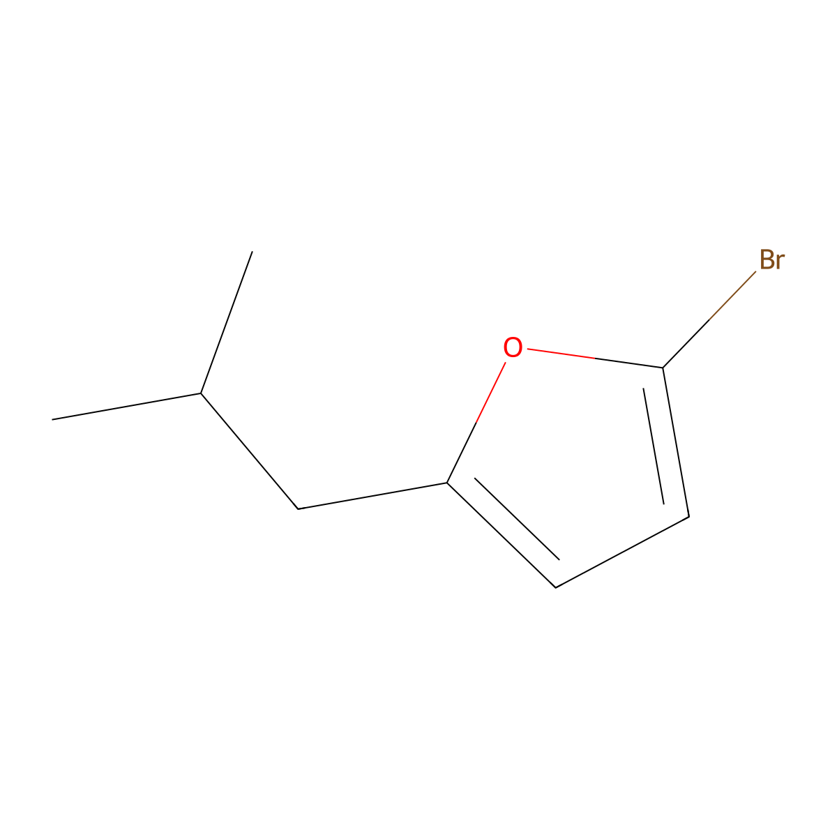 2-Bromo-5-(iso-butyl)furan molecular structure, CAS 1412956-71-8