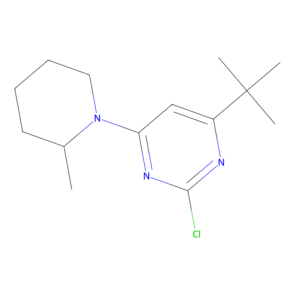 2-Chloro-4-(2-methylpiperidin-1-yl)-6-(tert-butyl)pyrimidine molecular structure, CAS 1412956-74-1