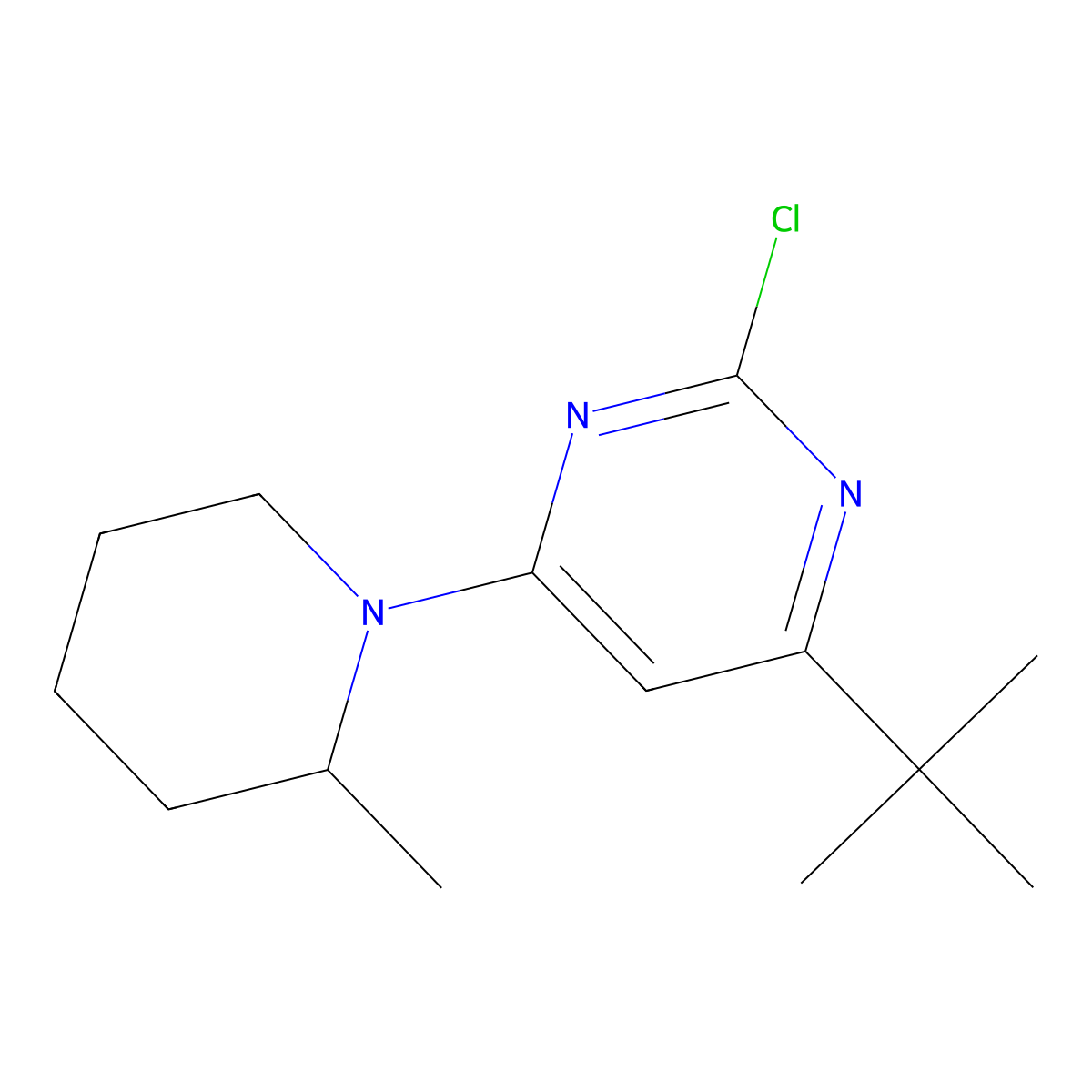 2-Chloro-4-(2-methylpiperidin-1-yl)-6-(tert-butyl)pyrimidine molecular structure, CAS 1412956-74-1