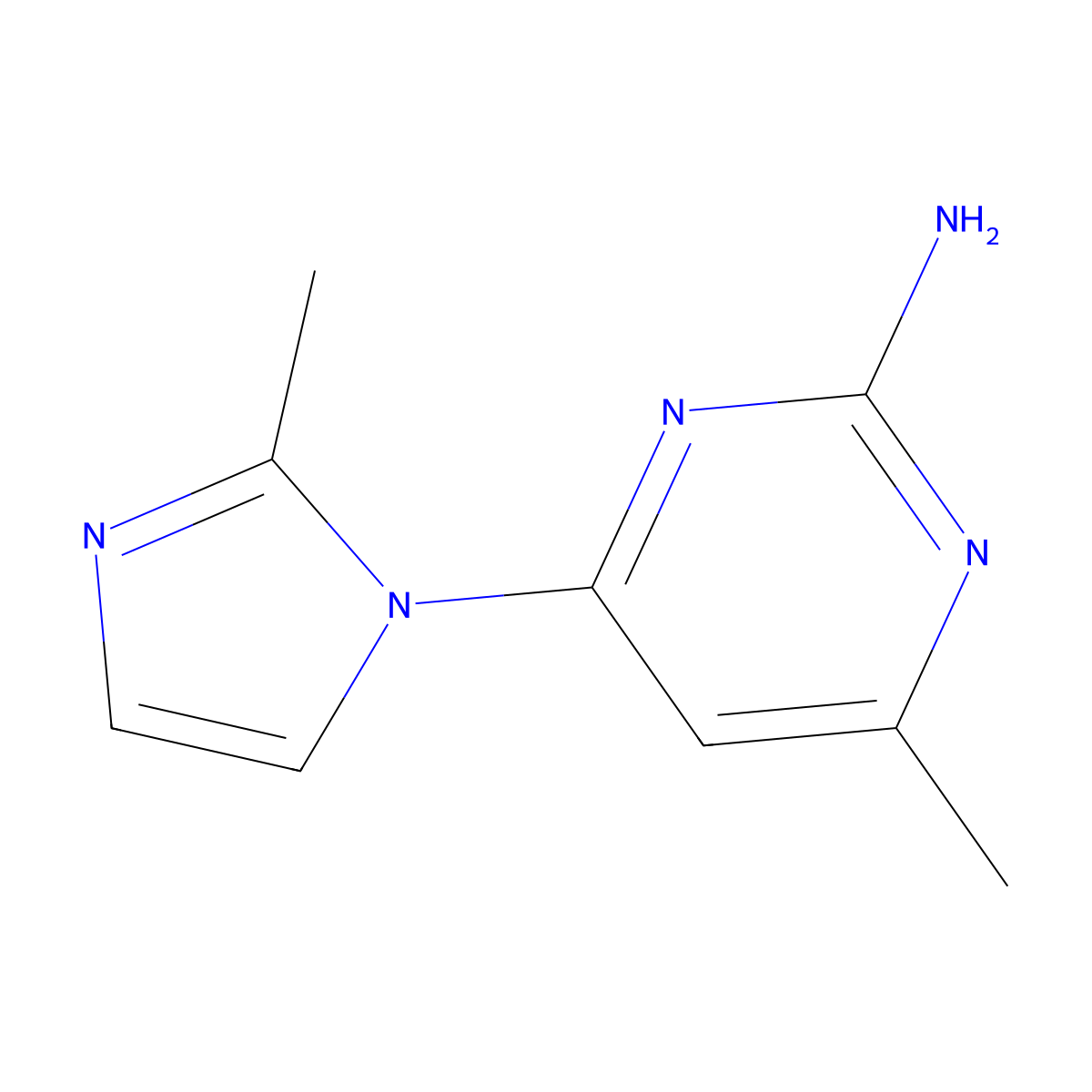 2-Amino-4-(2-methyl-1H-imidazol-1-yl)-6-methylpyrimidine molecular structure, CAS 1412956-78-5