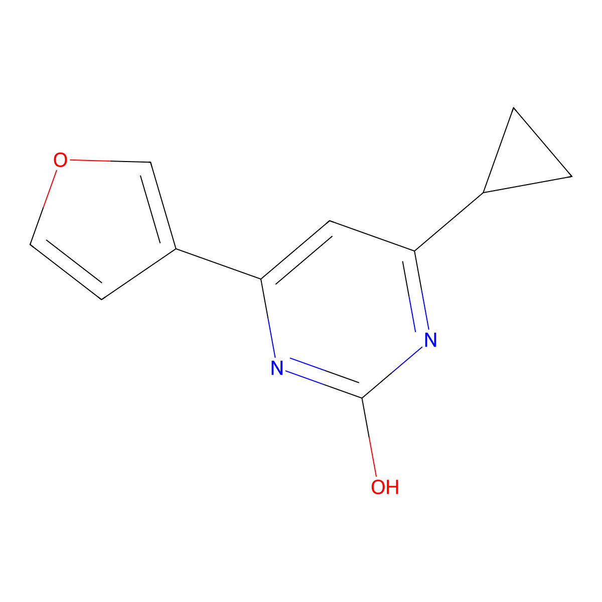 2-Hydroxy-4-(3-furyl)-6-cyclopropylpyrimidine molecular structure, CAS 1412956-88-7