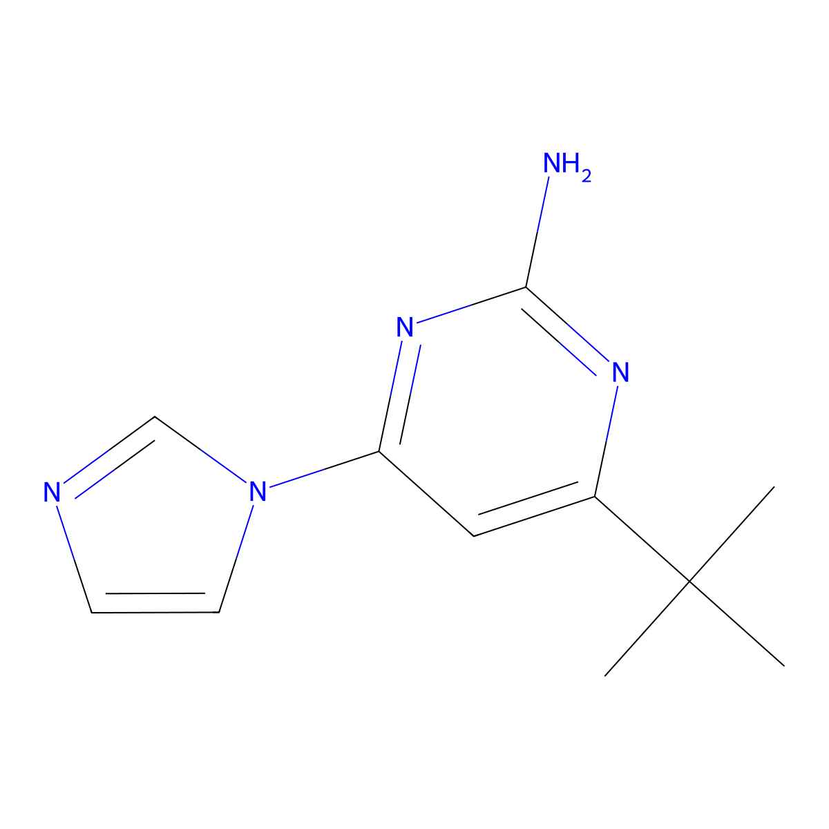 2-amino-4-(1H-imidazol-1-yl)-6-(tert-butyl)pyrimidine molecular structure, CAS 1412957-05-1