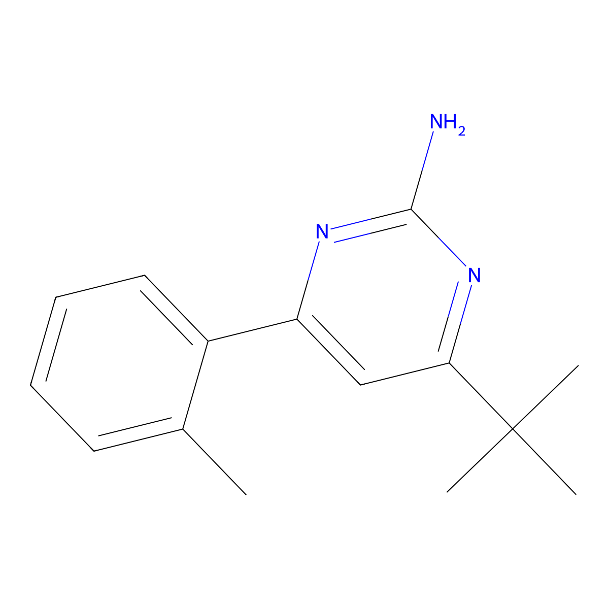 2-Amino-4-(2-tolyl)-6-(tert-butyl)pyrimidine molecular structure, CAS 1412957-12-0