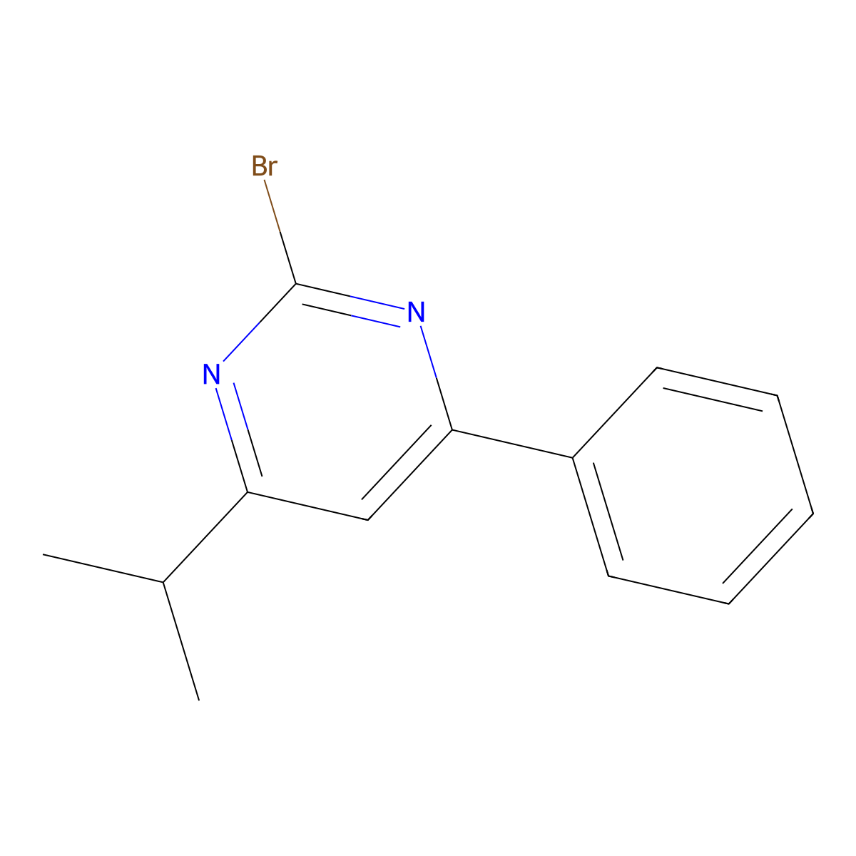 2-Bromo-4-phenyl-6-(iso-propyl)pyrimidine molecular structure, CAS 1412957-13-1