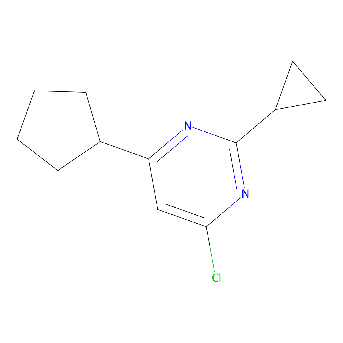 4-Chloro-6-cyclopentyl-2-cyclopropylpyrimidine molecular structure, CAS 1412957-16-4