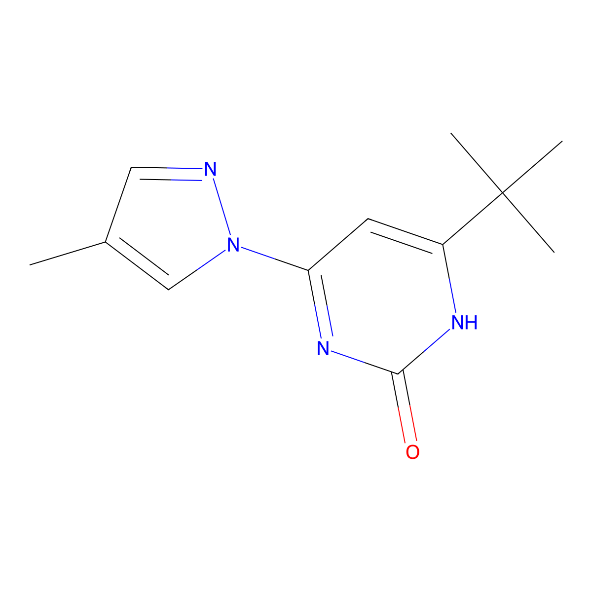 2-hydroxy-4-(1H-4-methylpyrozol-1-yl)-6-(tert-butyl)pyrimidine molecular structure, CAS 1412957-17-5