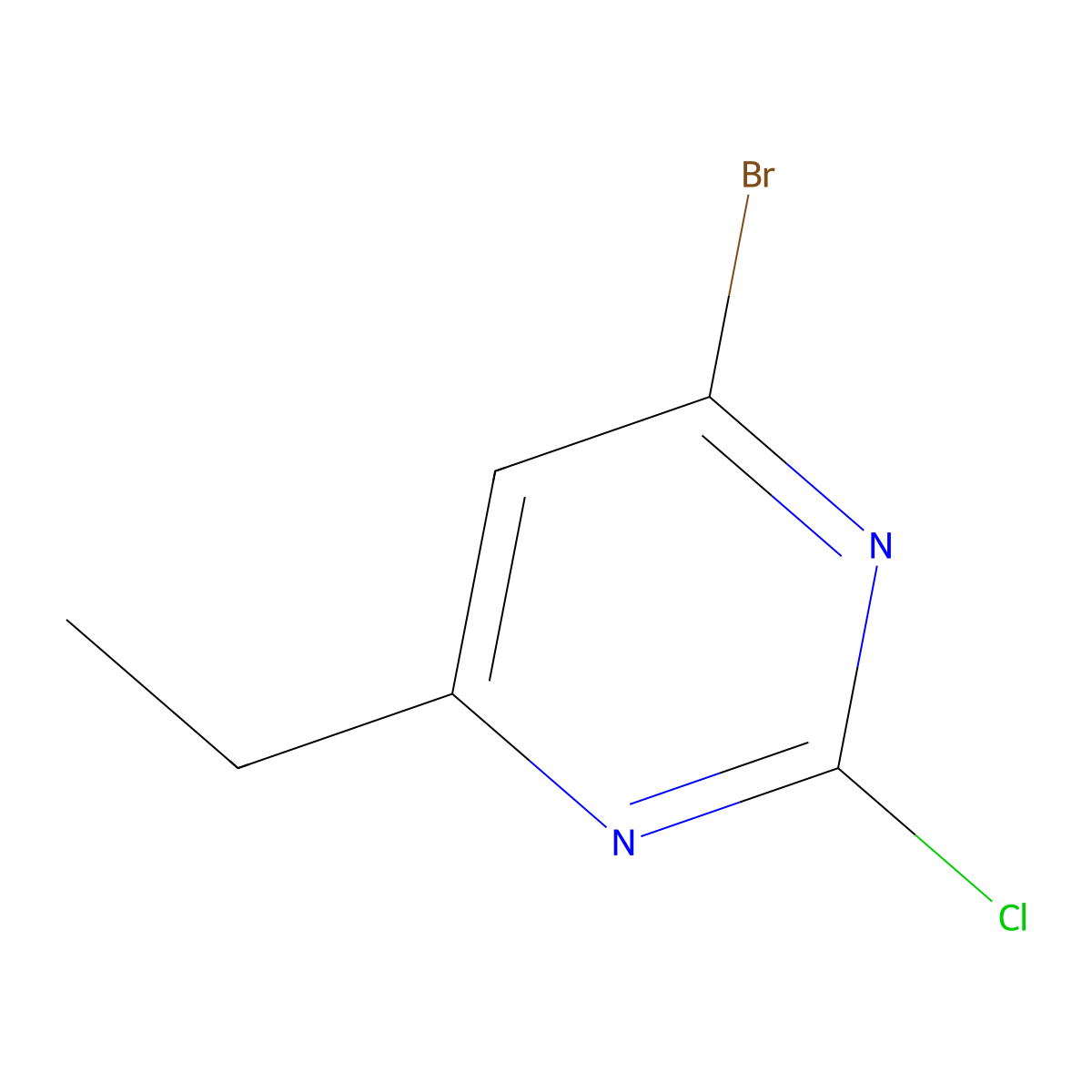 4-Bromo-2-chloro-6-ethylpyrimidine molecular structure, CAS 1412957-18-6