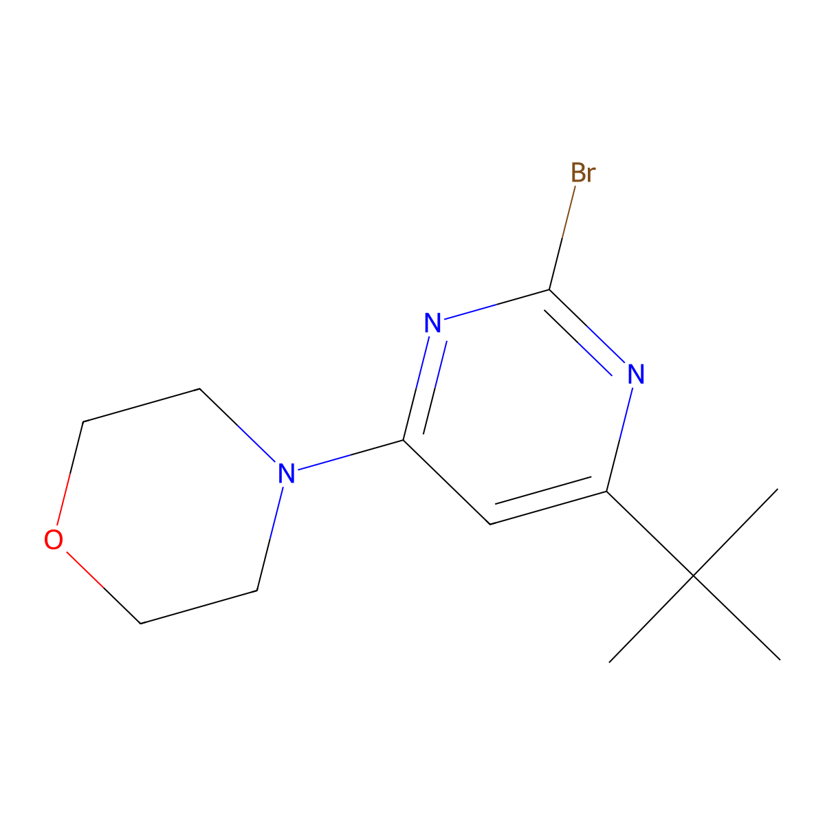2-Bromo-4-morpholino-6-(tert-butyl)pyrimidine molecular structure, CAS 1412957-25-5
