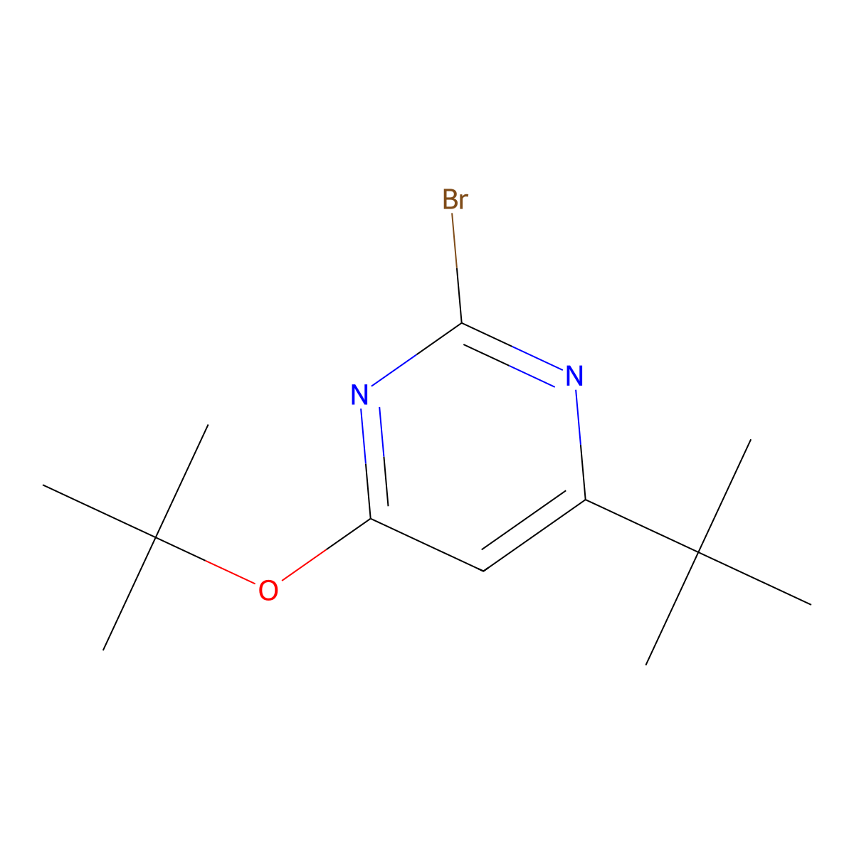 2-Bromo-4-(tert-butoxy)-6-(tert-butyl)pyrimidine molecular structure, CAS 1412957-26-6