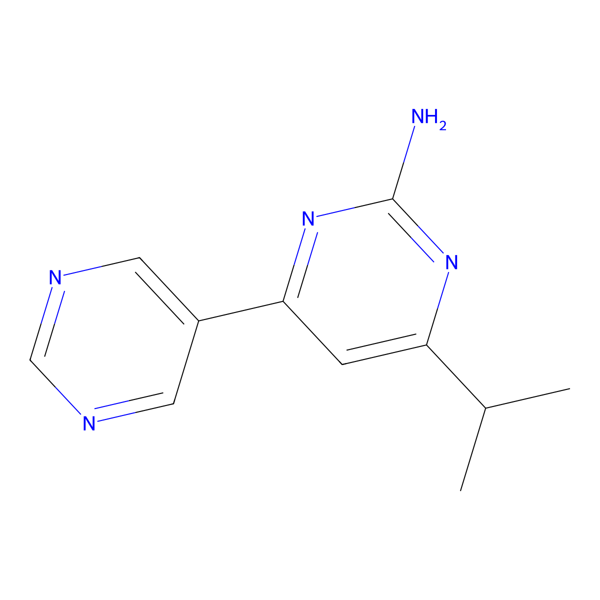 2-Amino-4-(pyrimidin-5-yl)-6-(iso-propyl)pyrimidine molecular structure, CAS 1412957-27-7