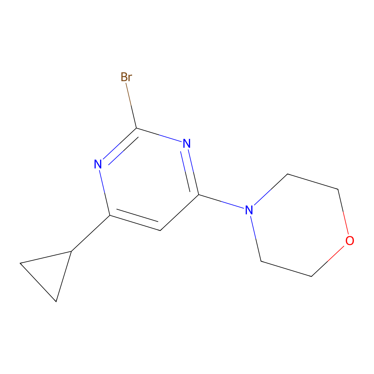 2-Bromo-4-morpholino-6-cyclopropylpyrimidine molecular structure, CAS 1412957-28-8