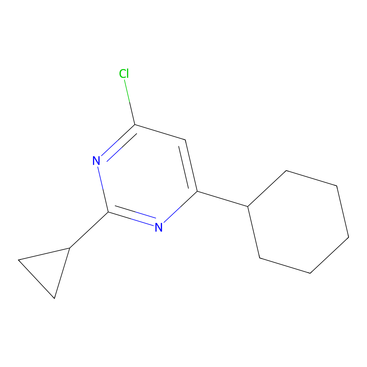 4-Chloro-6-cyclohexyl-2-cyclopropylpyrimidine molecular structure, CAS 1412957-30-2