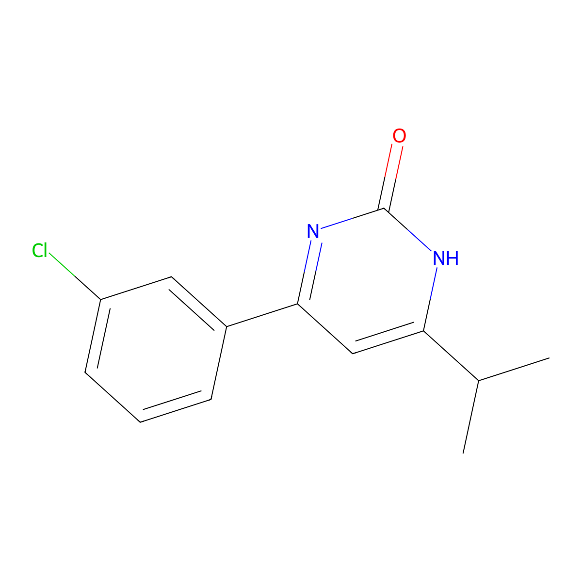 2-Hydroxy-4-(3-chlorophenyl)-6-(iso-propyl)pyrimidine molecular structure, CAS 1412957-32-4