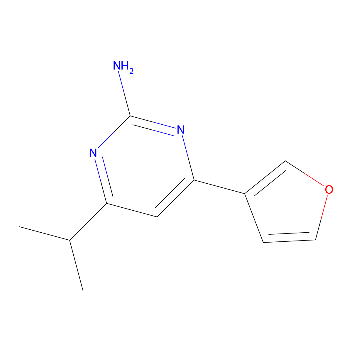 2-Amino-4-(3-furyl)-6-(iso-propyl)pyrimidine molecular structure, CAS 1412957-35-7