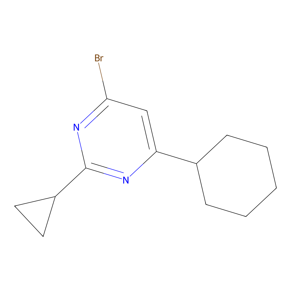4-Bromo-2-cyclopropyl-6-cyclohexylpyrimidine molecular structure, CAS 1412957-37-9
