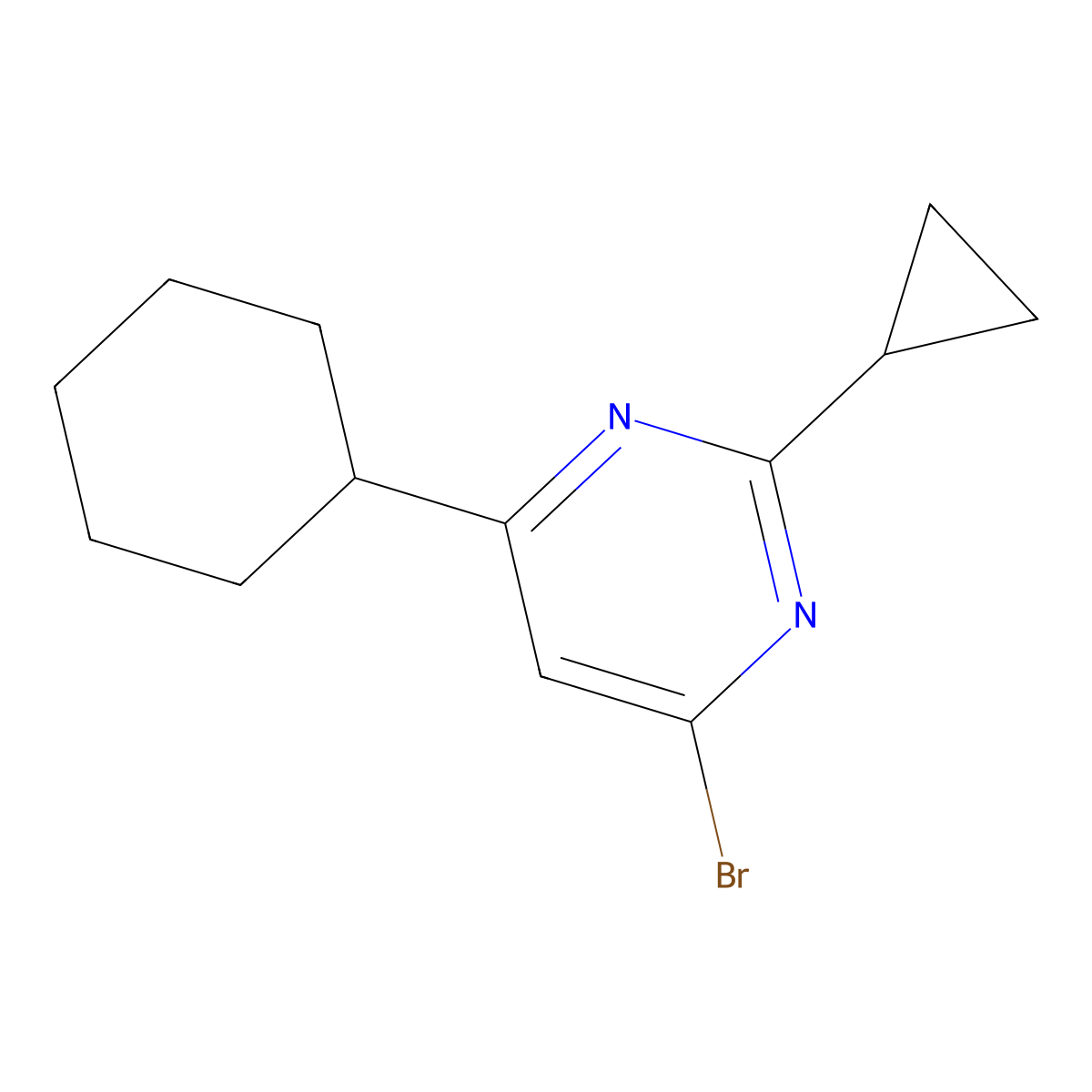 4-Bromo-2-cyclopropyl-6-cyclohexylpyrimidine molecular structure, CAS 1412957-37-9
