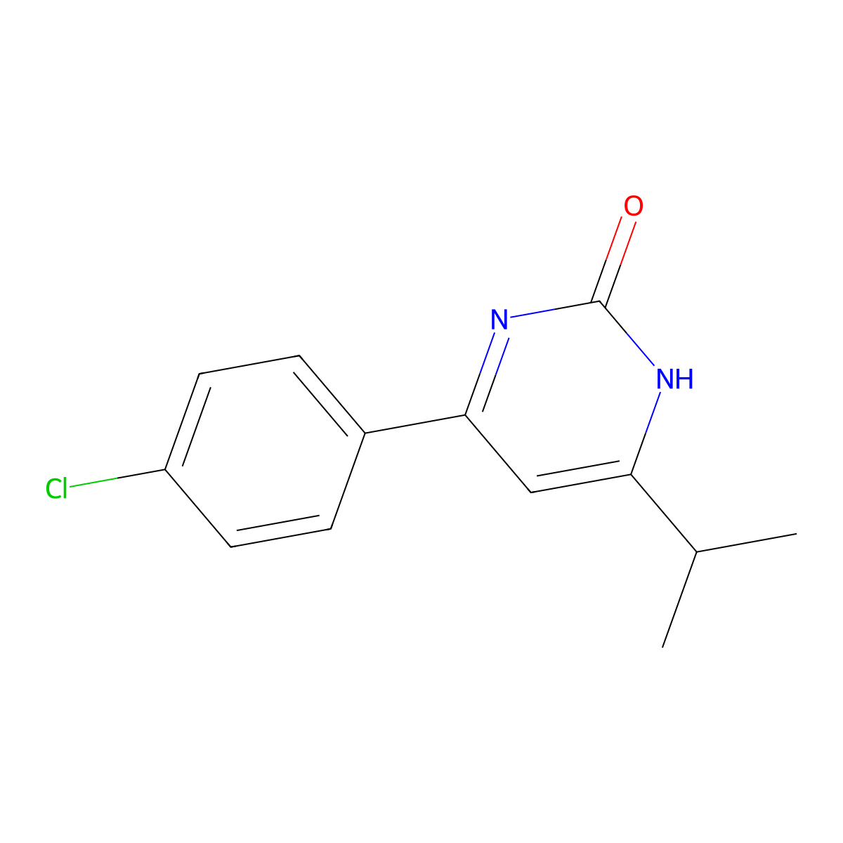2-Hydroxy-4-(4-chlorophenyl)-6-(iso-propyl)pyrimidine molecular structure, CAS 1412957-39-1
