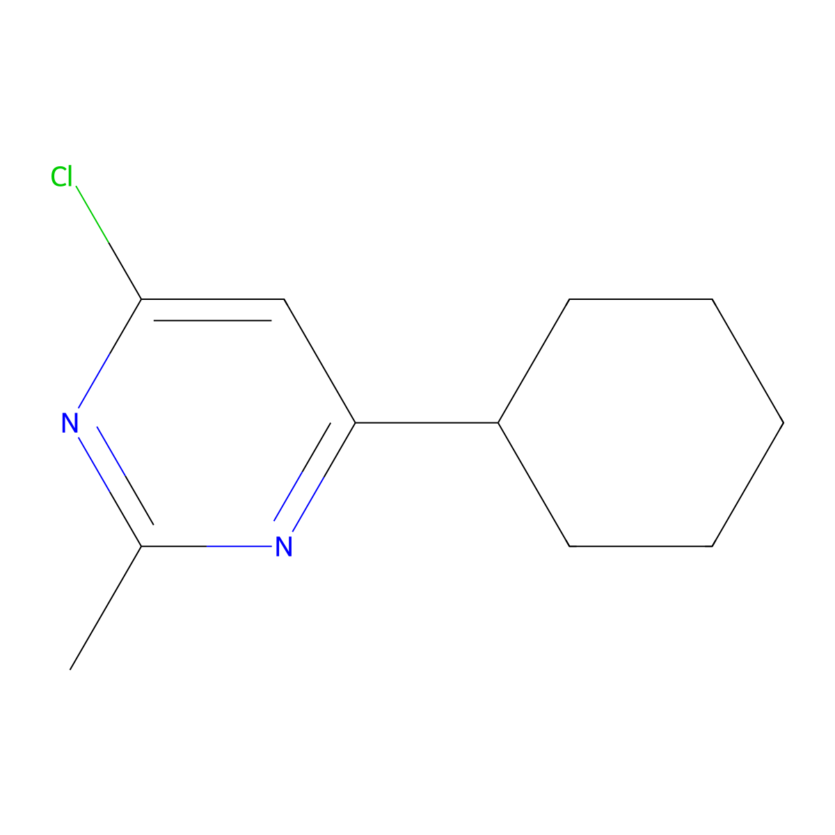 4-Chloro-6-cyclohexyl-2-methylpyrimidine molecular structure, CAS 1412957-40-4