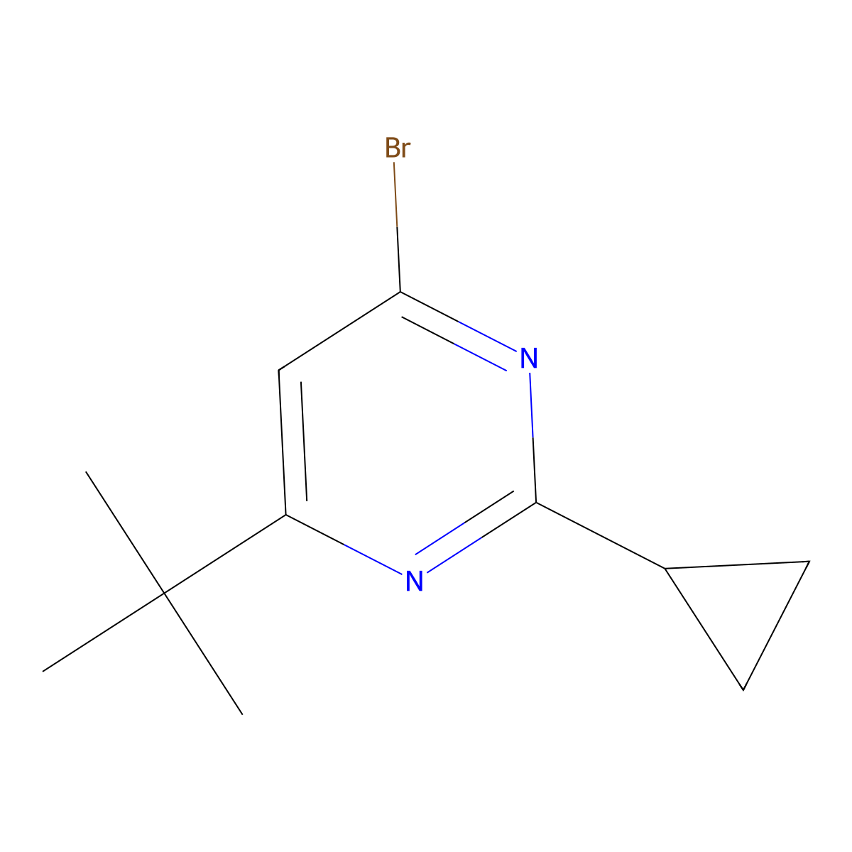 4-Bromo-2-cyclopropyl-6-(tert-butyl)pyrimidine molecular structure, CAS 1412957-45-9