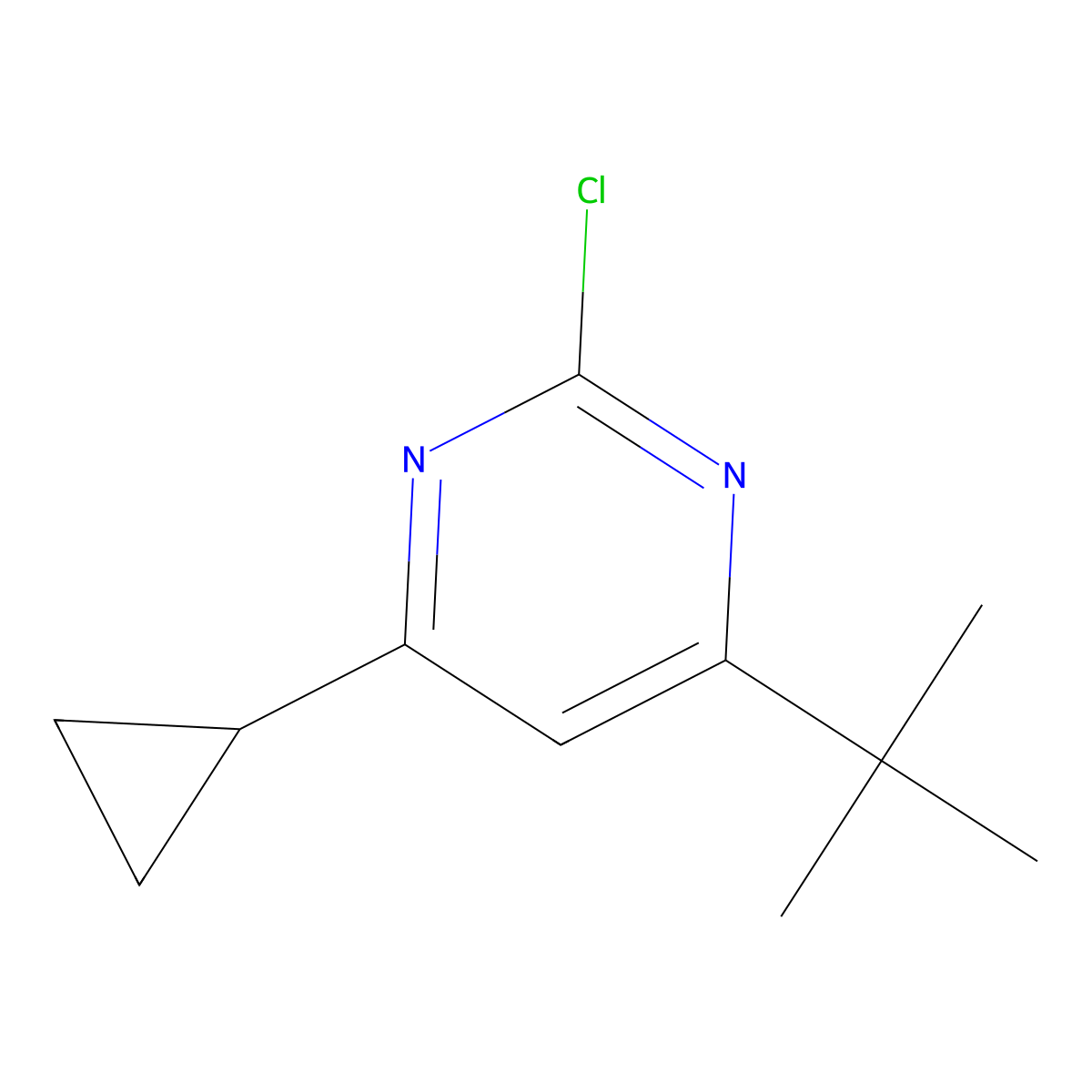 2-Chloro-4-(cyclopropyl)-6-(tert-butyl)pyrimidine molecular structure, CAS 1412957-49-3