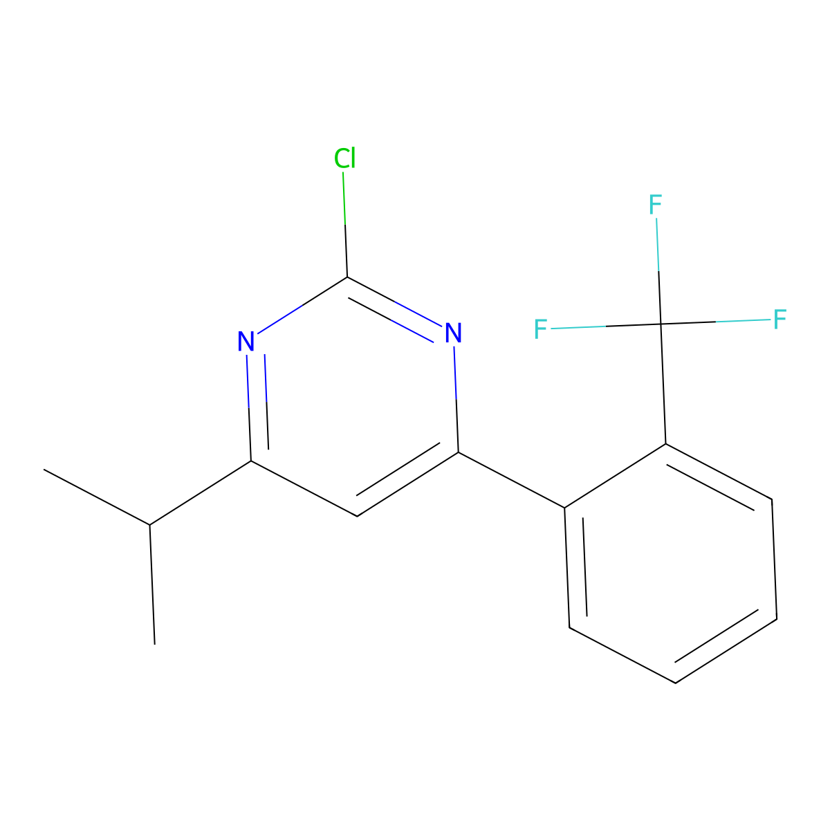 2-Chloro-4-(2-trifluoromethylphenyl)-6-(iso-propyl)pyrimidine molecular structure, CAS 1412957-53-9
