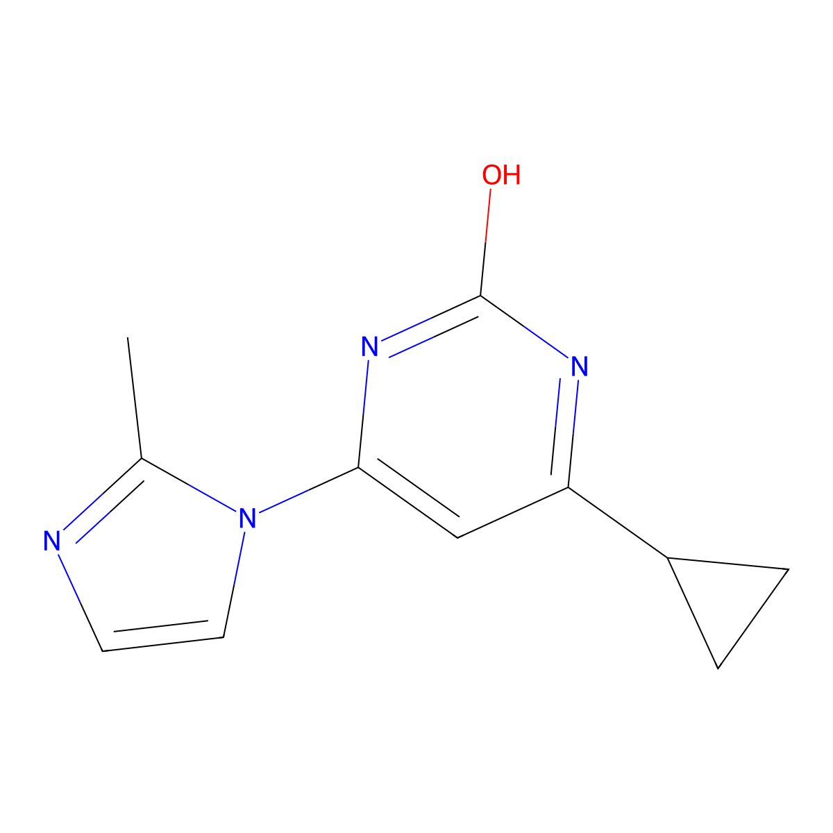 2-hydroxy-4-(1H-2-methylimidazol-1-yl)-6-cyclopropylpyrimidine molecular structure, CAS 1412957-59-5